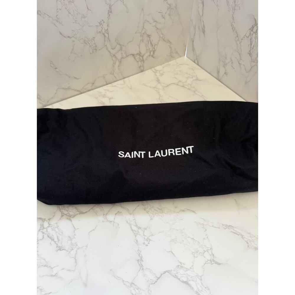 YSL Saint Laurent Classic Y Cabas Chyc Satchel  Blue Leather - Picture 3 of 16